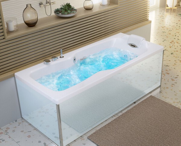 Baignoire balnéo kinedo 180x80 ou 170X75 KINEPLUS KIETUDE + tablier bois ou verre